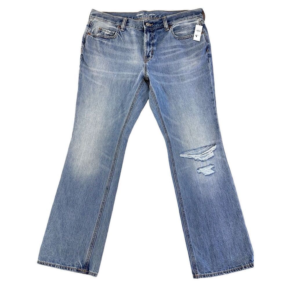 Old Navy Jeans Women’s 14 Low Rise Bootcut Blue‎ Distressed NWT Retro Y2K Cotton